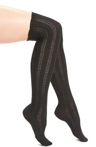 Nuevos con etiquetas calcetines Free People ""Fray"" Openwork tejidos sobre la rodilla al por menor $24 - Imagen 1 de 9