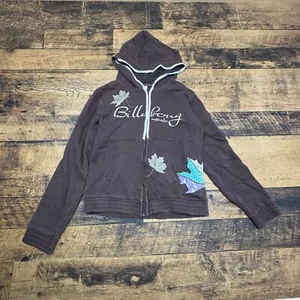 Billabong Australia Full Zip Hoodie Maple Leaf Brown Casual Jacket Size 10 - Picture 1 of 10