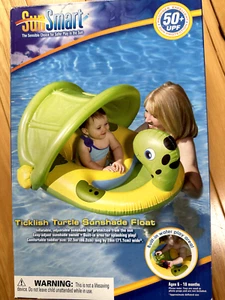 NEW Sun Smart Ticklish Turtle Sunshade Float Baby 6-18 Mo 50+ UPF Sun Protection - Picture 1 of 2