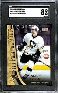 SIDNEY CROSBY  2005-06 UPPER DECK STARS IN THE MAKING ROOKIE INSERT RC SM1 SGC 8 - Picture 1 of 2