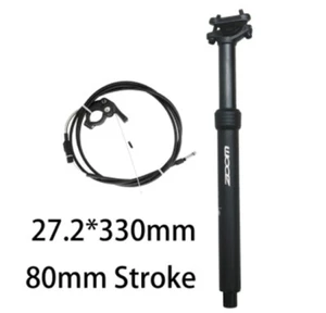 Poste de asiento gotero ZOOM 80 mm viaje 27,2 mm tubo bicicleta de montaña cable interno y control remoto - Imagen 1 de 10