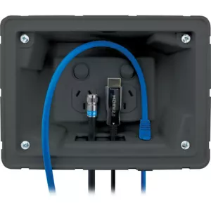 MATCHMASTER 04MM-RP03 Recessed Wall Point With Cable Management System Black - Picture 1 of 4
