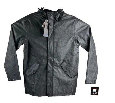 Hawke & Co. Lightweight Polyester Hooded Waterproof Rain Jacket Black Men Size M - Image 1 of 4