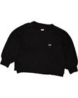 LEE Womens Oversized Crop Sweatshirt Jumper UK 14 Medium Black Cotton AQ22