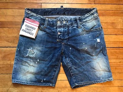 DSQUARED 2 PASARELA RARO PETO DULCE DESHILACHADO DOBLE BOTÓN JEANS DENIM S 44 28 Foto 1 de 4