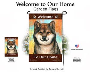 Welcome Garden Flag - Sesame Shiba Inu 127A - Picture 1 of 1