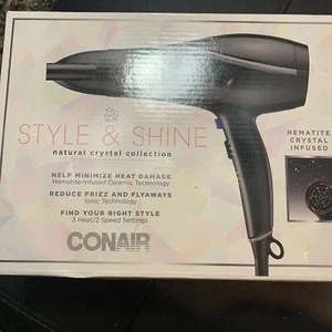 Conair 1875 Watt Style and Shine Haartrockner Schwarz Naturkristall Kollektion - Bild 1 von 2