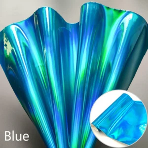 Laser Faux Leather Fabric Metallic Holographic Shiny for Handbag Fancy Dress DIY - Picture 1 of 19