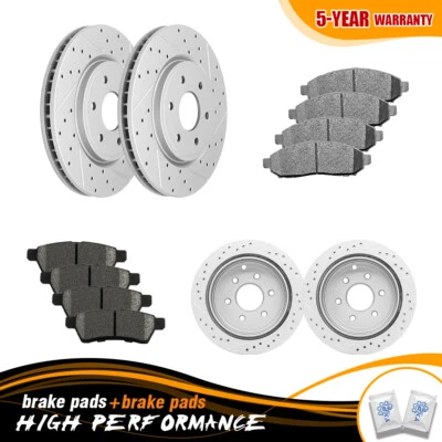 Front & Rear Drilled Rotors Brake Pads for Nissan Frontier Xterra Suzuki Equator - Image 1 of 4