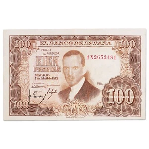 Spain - 1953 100 pesetas note - Julio Romero de Torres - VF+ - P.145a.4 - Picture 1 of 2