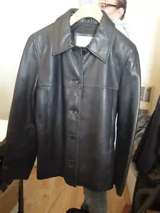 Chaqueta NINE WEST de cuero negra de 5 botones mediana - Imagen 1 de 3