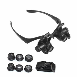 Brillenlupe Lupenbrille Kopflupe Juwelier Uhrmacher LED Lupe 10x 15x 20x 25x MGJ - Bild 1 von 10