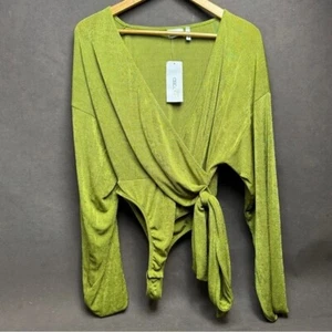 Body envolvente ajustado en oliva talla 6 de ASOS DESIGN nuevo con etiquetas - Imagen 1 de 4