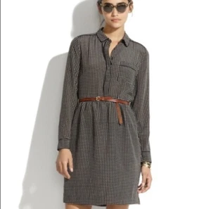 NWOT Madewell Silk Cinema Dress in Mini-Houndstooth - Picture 1 of 8