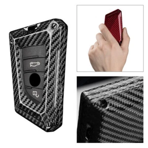 Carbon Key Fob Case Cover Fit BMW X1 X2 X3 X4 X5 X6 F15 F16 F48 G30 Silver black - Picture 1 of 5