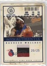2004-05 Fleer Authentix Jersey 25 /25 Rasheed Wallace #JA-RW Patch