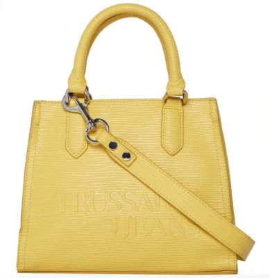 Bolso Bandolera $290 Trussardi Jeans Cuero Amarillo Mini Asa Superior Foto 1 de 4