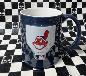 Tazza caffè Cleveland Indians MLB Chief Wahoo logo usata Thailandia blu navy 3 7/8" - Foto 1 di 4