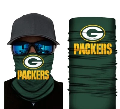 Green Bay Packers NFL Neck Tube Snood Scarf Face Warmer Balaclava Biker Mask