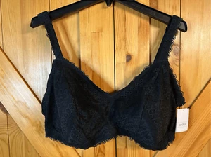 Auden Unlined Bralette Black Lace Size 3X NWT (8042) - Picture 1 of 7