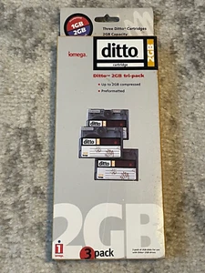 Iomega Ditto 2GB Cartridge Gray - lot of 3 New in Box - Picture 1 of 8