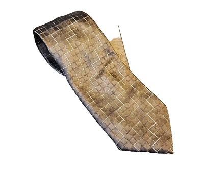 CORBATA TOOMAS ROSA MARRÓN, CUADRADOS, SEDA FRANCIA PARÍS, 57" Foto 1 de 4