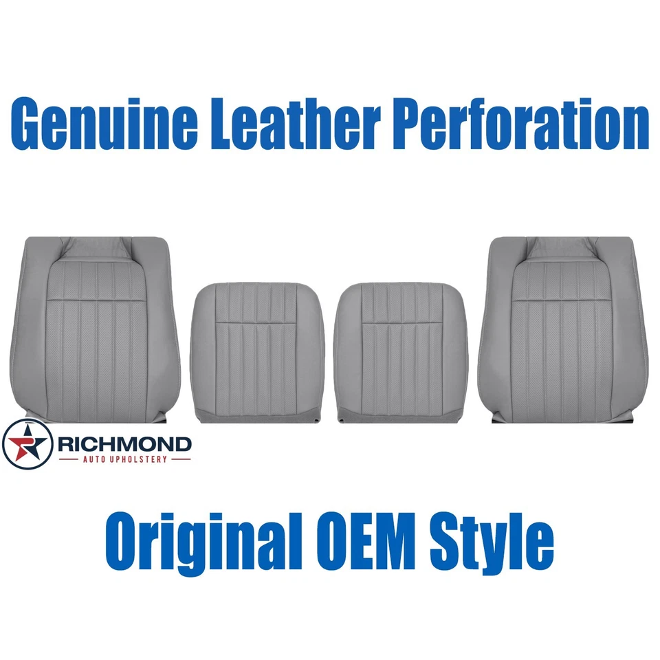 1994 雪佛兰 Impala SS - 司机/乘客完整正品皮革座椅套灰色 — 第 1/4 张图片