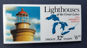 Book of 20 - 32 cent stamps - Scott 2969-73 -Great Lakes Lighthouses - 1995 - Picture 1 of 2
