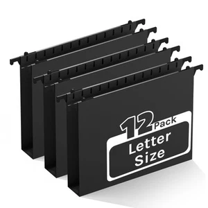 Extra Capacity Plastic Hanging File Folders,12 Pack Reinforced Letter Size Ha... - Picture 1 of 7