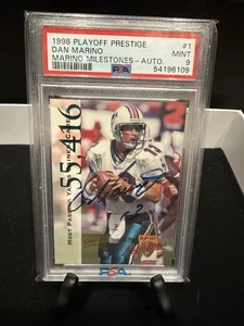 1998 Playoff Prestige Milestones AUTO Dan Marino - PSA 9 - SP - Picture 1 of 1