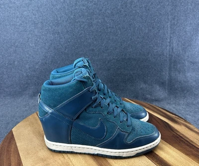 2013 Nike Dunk Sky Hi Essential Wedge Dark Sea Blue Women Sz 7 528899-300 - Image 1 of 4