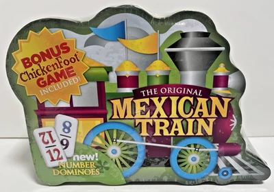 Mexican Train Number Dominoes Bonus Chicken Foot Game Factory Sealed New - Image 1 of 4