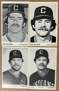4 diverse carte fotografiche DAN SPILLNER, Cleveland Indians bordo bianco - Foto 1 di 1
