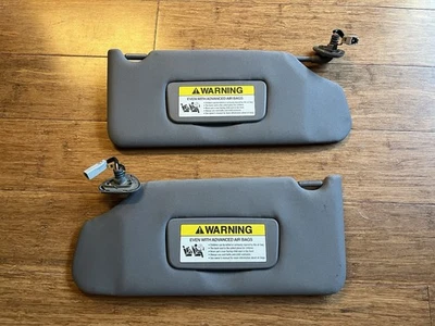 1999-2004 Acura TL Sun Visor Driver Passenger Side Gray Cloth Pair Set of 2 OEM - Image 1 of 4