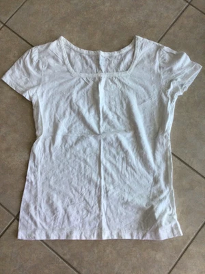 Van Heusen Feminino Bordado Branco Top Cap Manga Decote Quadrado Médio NOVO - Imagem 1 de 4