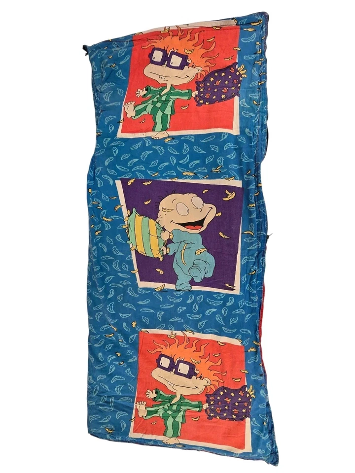 Vintage 90's Nickelodeon Rugrats Kids Sleeping Bag Handmade Rare Fabric Print - Image 1 of 4