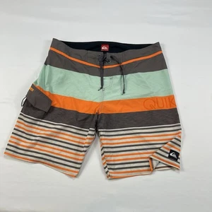 Bañador Quicksilver a Rayas Gris Naranja Boardshorts Para Hombre Talla 38 - Imagen 1 de 20