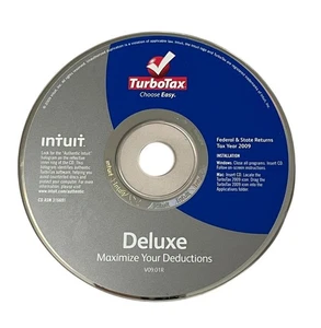 TurboTax Deluxe 2009 Oprogramowanie do federalnego i stanowego przygotowania podatkowego CD-ROM - Zdjęcie 1 z 6