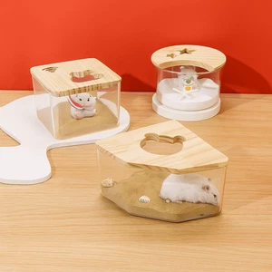 Transparent Hamster Sand Bath Box Golden Bear Toilet Pet Hamster Bathroom US - Picture 1 of 15