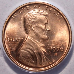 1970 S Small Date Lincoln Memorial Cent ANACS MS66 RD FS-1401 - Picture 1 of 4