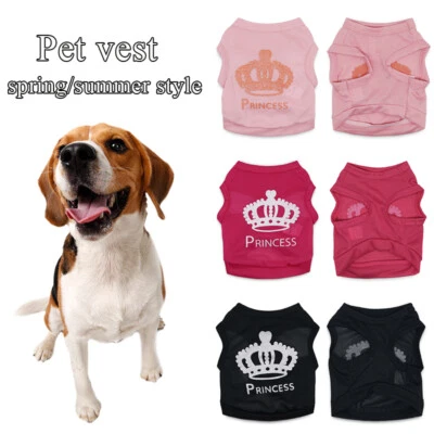 Girl Pet Dog Clothes Puppy Vest Clothing Summer T-Shirt Pet Extra Small Medium ↖ - Image 1 of 4