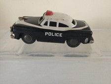 Vintage YONE 1960’s Black And White FRICTION POWERED Police Car T7558