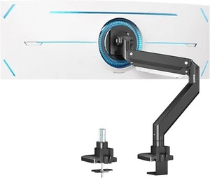 Heavy Duty Monitor Arm for 17-49" Flat & Curved Screens, Adjustable Tilt Swivel - Picture 1 of 6