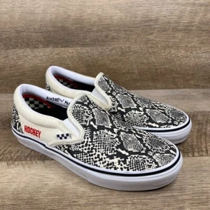 VANS Slip On Hockey Skateboards Snake Print Shoes Sneaker Mens 8.5 Womens 10 NEW - Picture 1 of 11