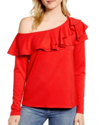 Gibson X Living in Yellow Elizabeth Date Night Top Rojo XLP NUEVO CON ETIQUETAS $49 Foto 1 de 4