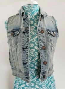 American Eagle Denim Jean Vest Jacket Women's Size S NEW - Picture 1 of 8
