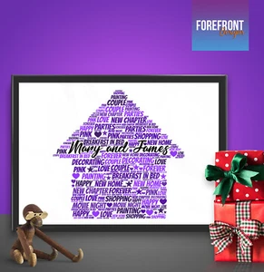 Personalizado NUEVO HOGAR PALABRA ARTE impresión - perfecto Mudarse en regalo/casa nueva A4/A3 - Imagen 1 de 3