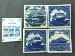 SET Royal Goedewaagen Delft Holland American Line Untersetzer 4er Set COA - Bild 1 von 1