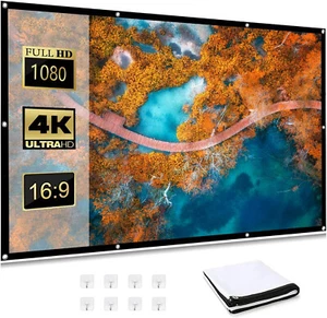 100 inch Projector Screen 16:9 HD 4K | Milk Silk Fabric with High Density for En - Picture 1 of 8