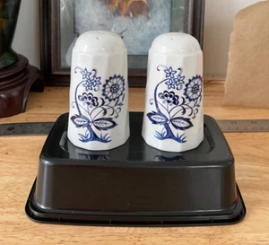Johnson Brothers Blue Nordic Blue Onion & Floral Design Salt and Pepper Set - Picture 1 of 10